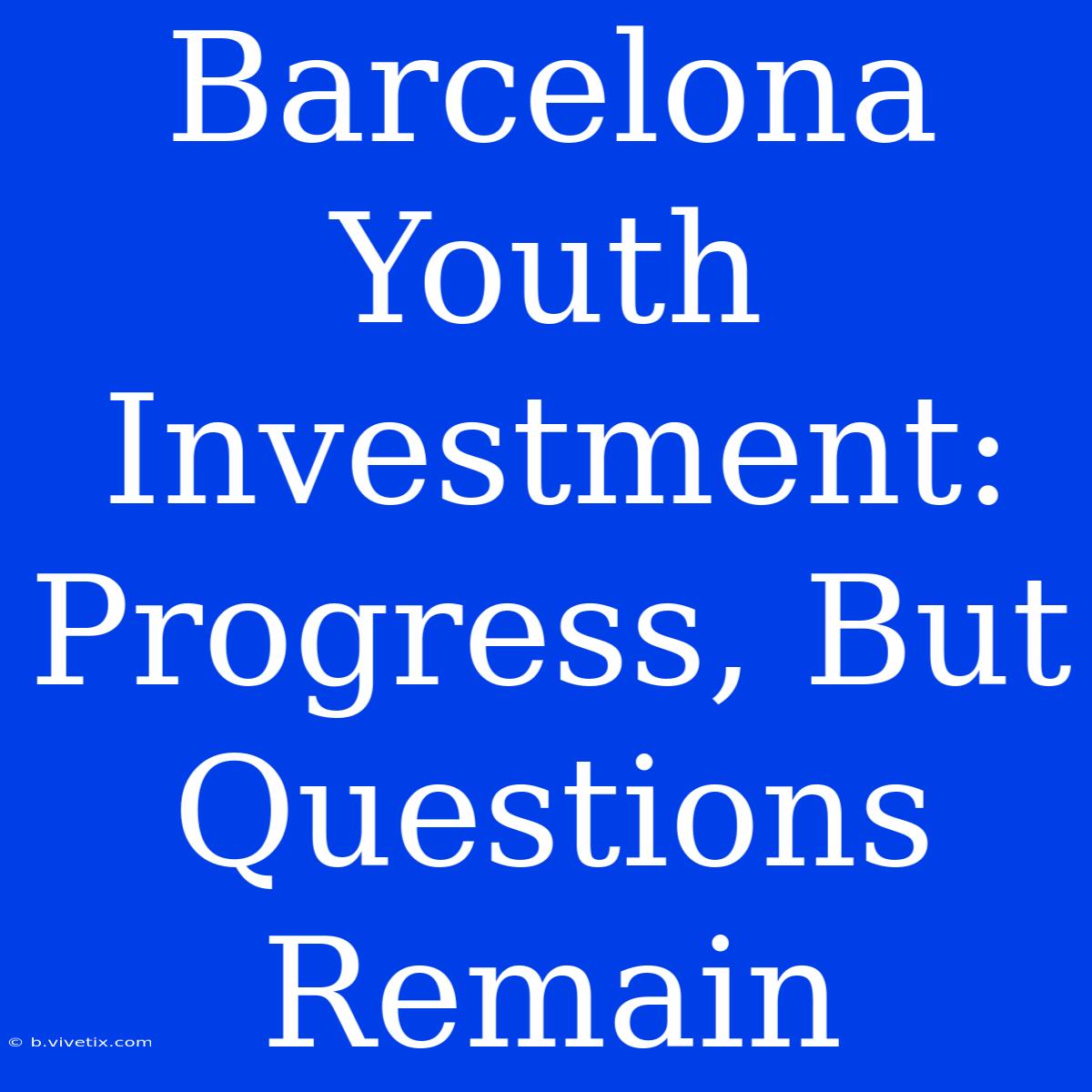 Barcelona Youth Investment: Progress, But Questions Remain