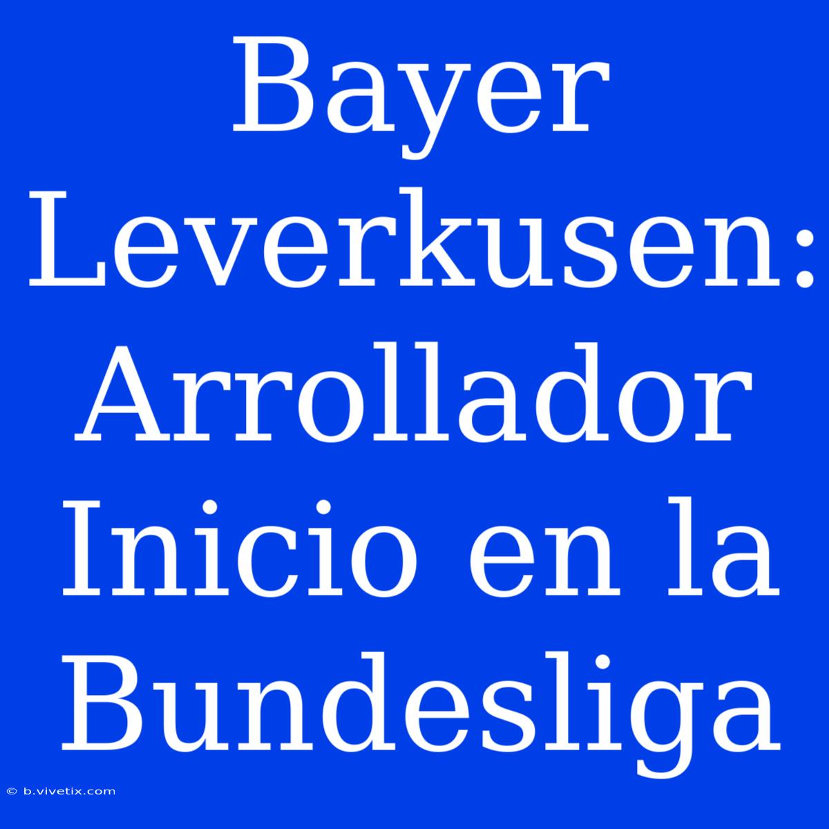 Bayer Leverkusen: Arrollador Inicio En La Bundesliga