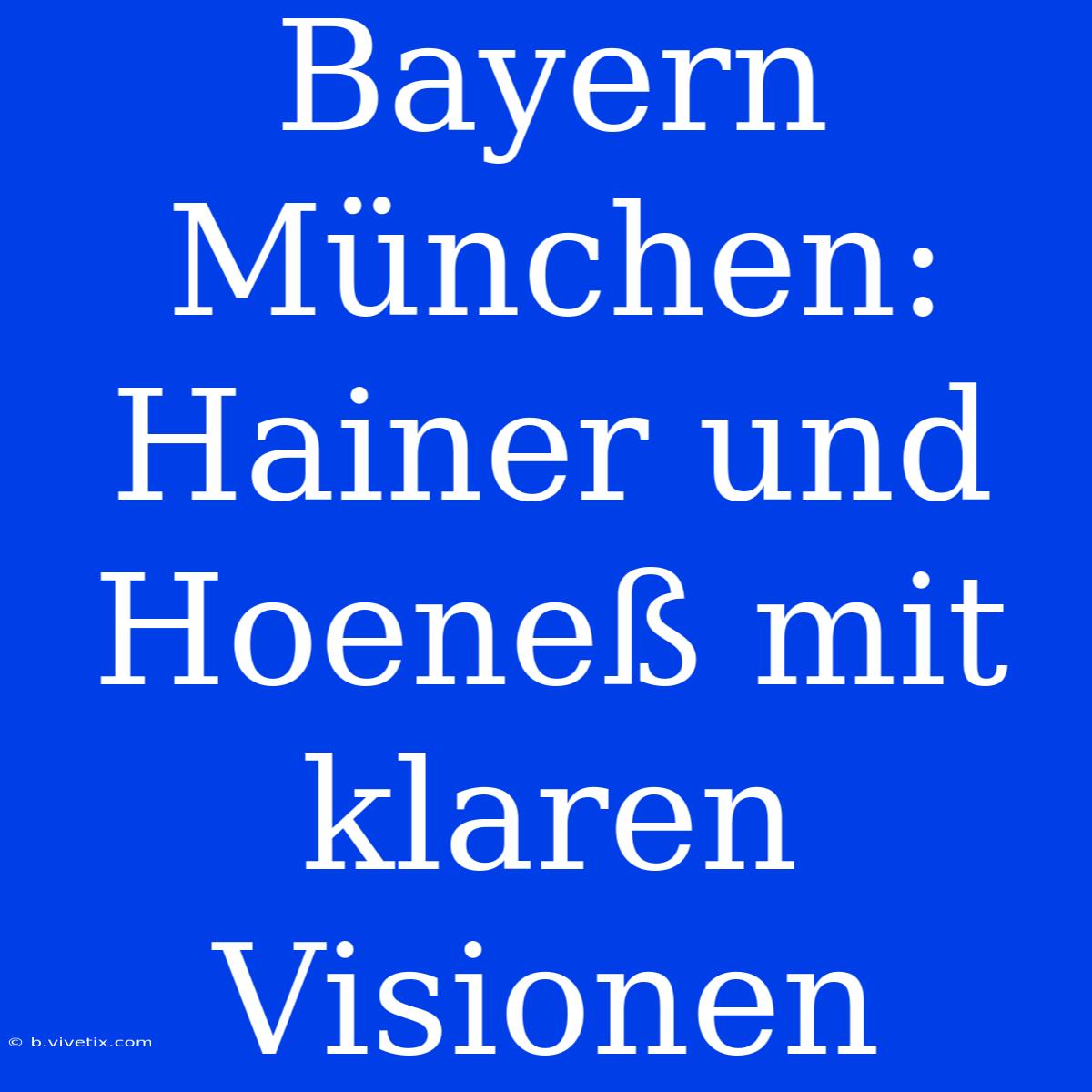 Bayern München: Hainer Und Hoeneß Mit Klaren Visionen