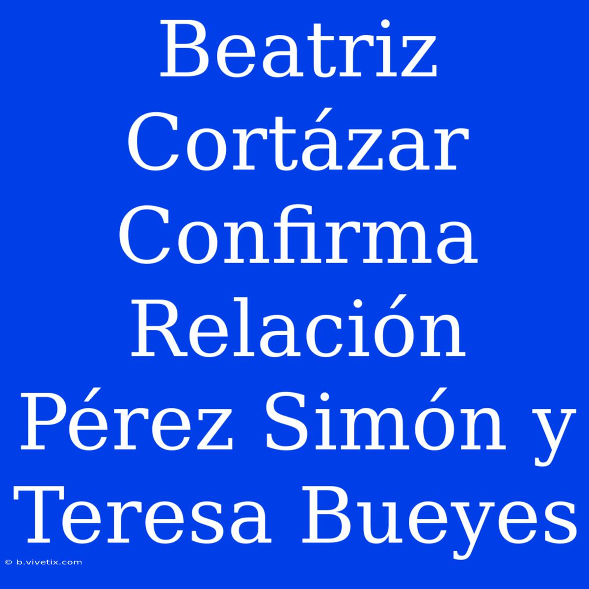 Beatriz Cortázar Confirma Relación Pérez Simón Y Teresa Bueyes