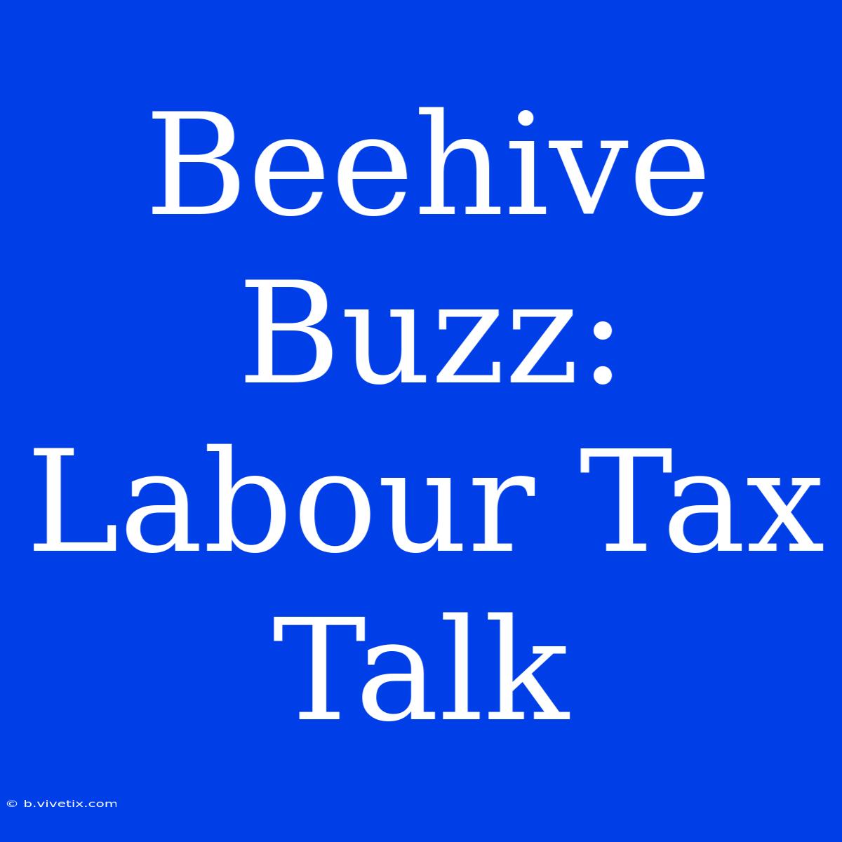 Beehive Buzz: Labour Tax Talk