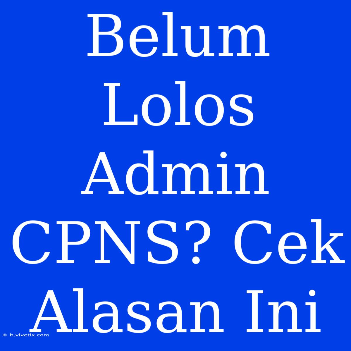 Belum Lolos Admin CPNS? Cek Alasan Ini 