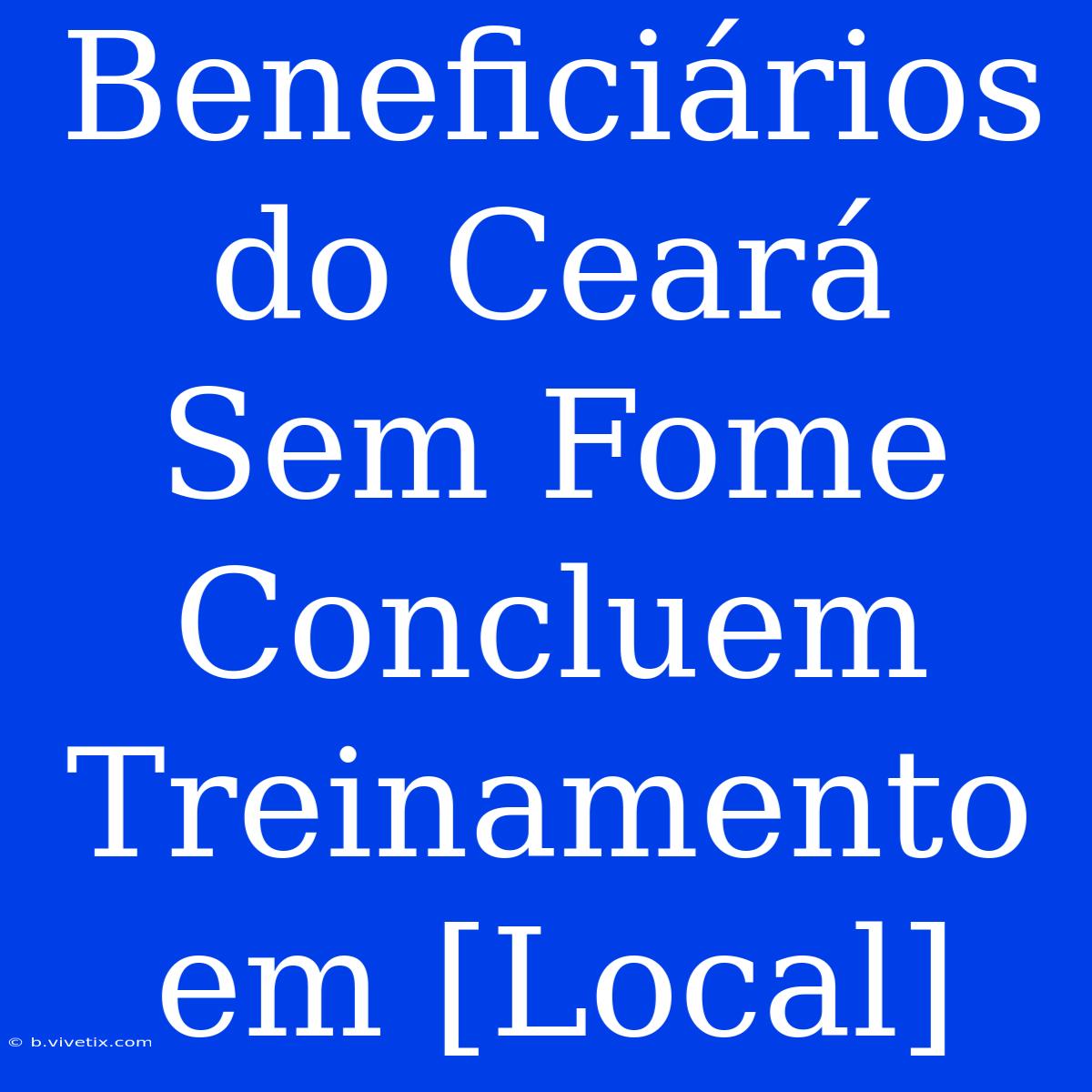 Beneficiários Do Ceará Sem Fome Concluem Treinamento Em [Local]