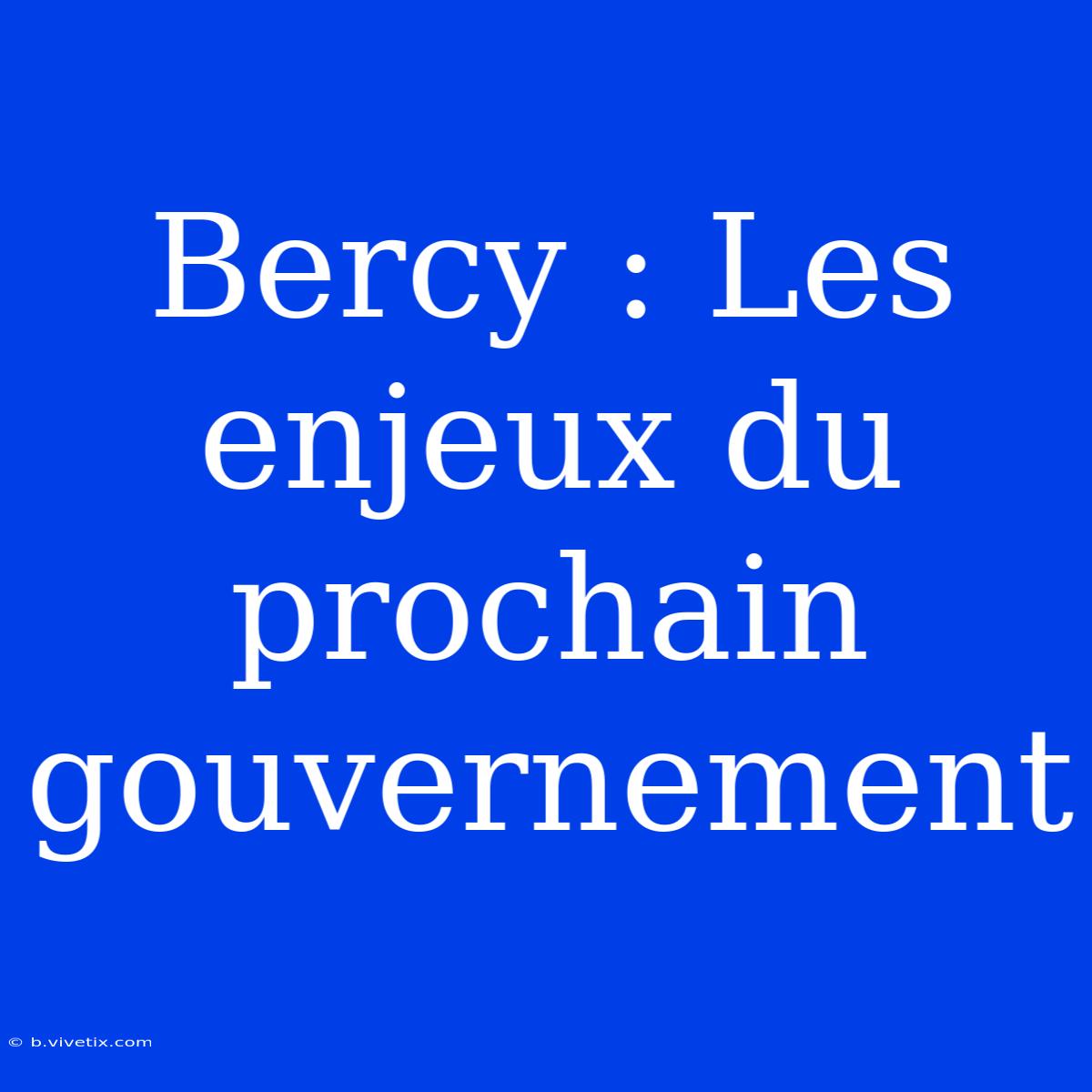 Bercy : Les Enjeux Du Prochain Gouvernement 