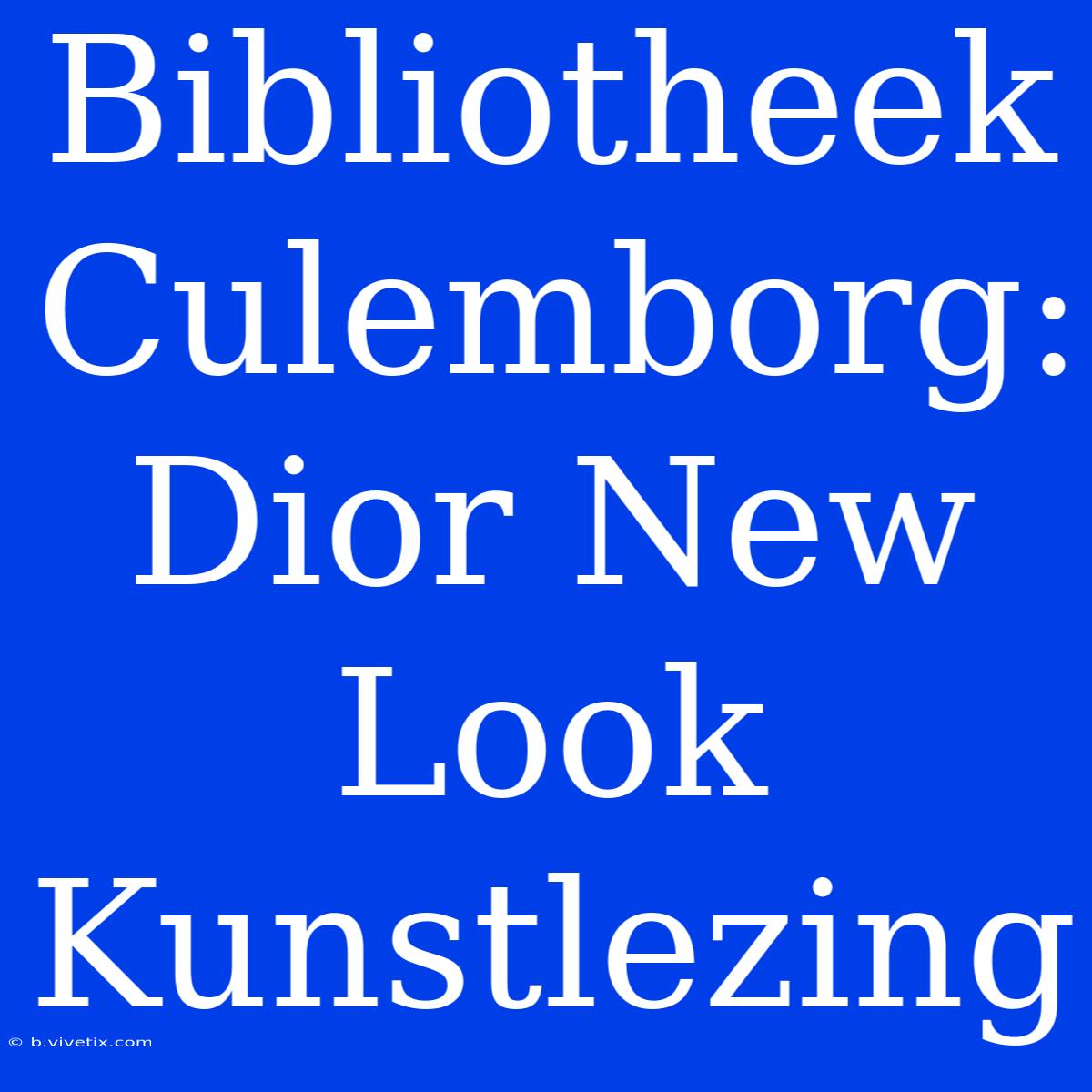 Bibliotheek Culemborg: Dior New Look Kunstlezing