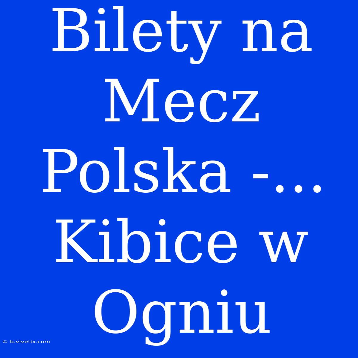 Bilety Na Mecz Polska -... Kibice W Ogniu