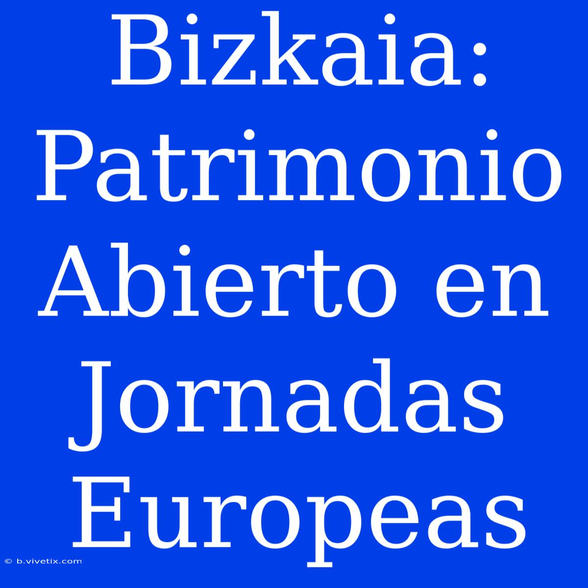 Bizkaia: Patrimonio Abierto En Jornadas Europeas