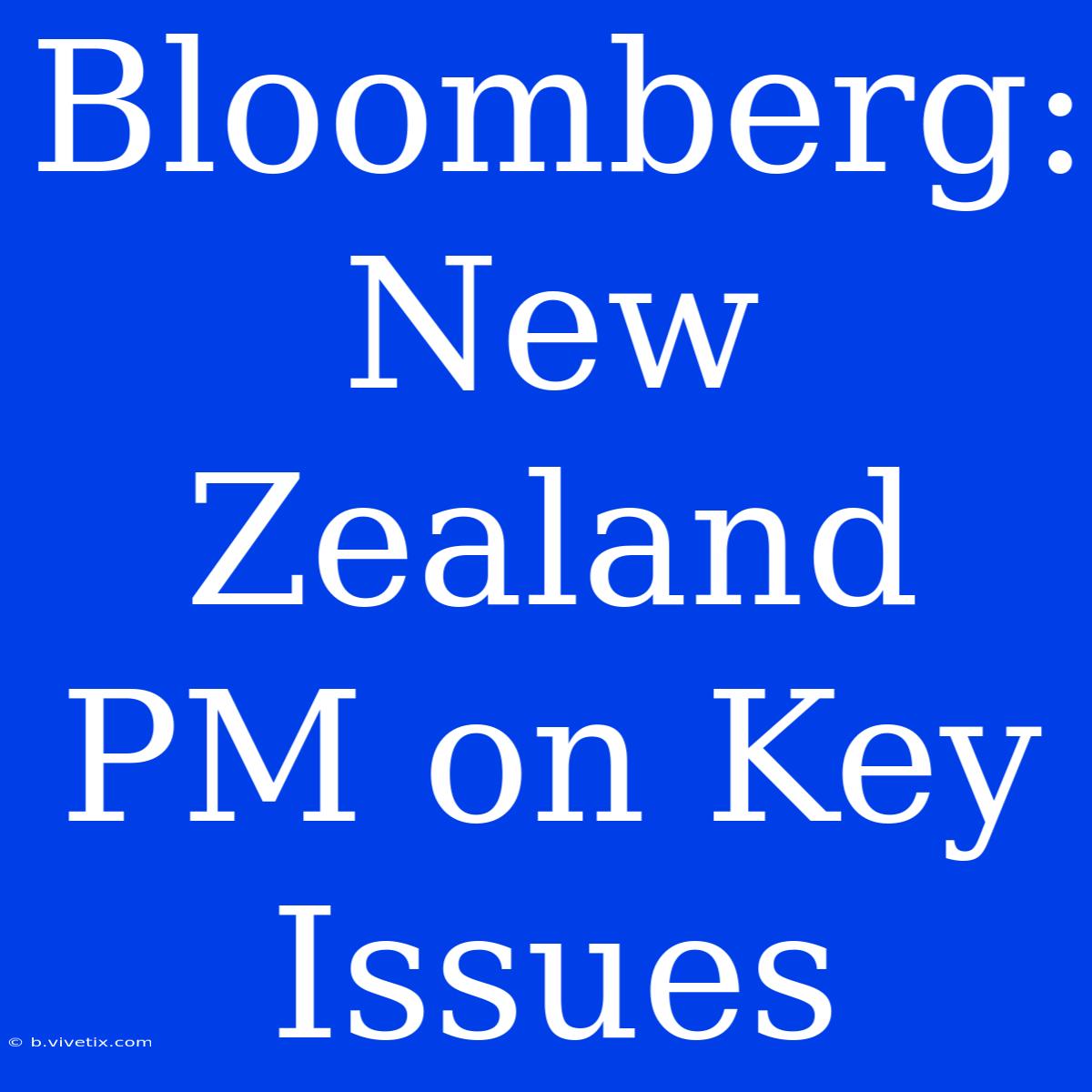 Bloomberg: New Zealand PM On Key Issues