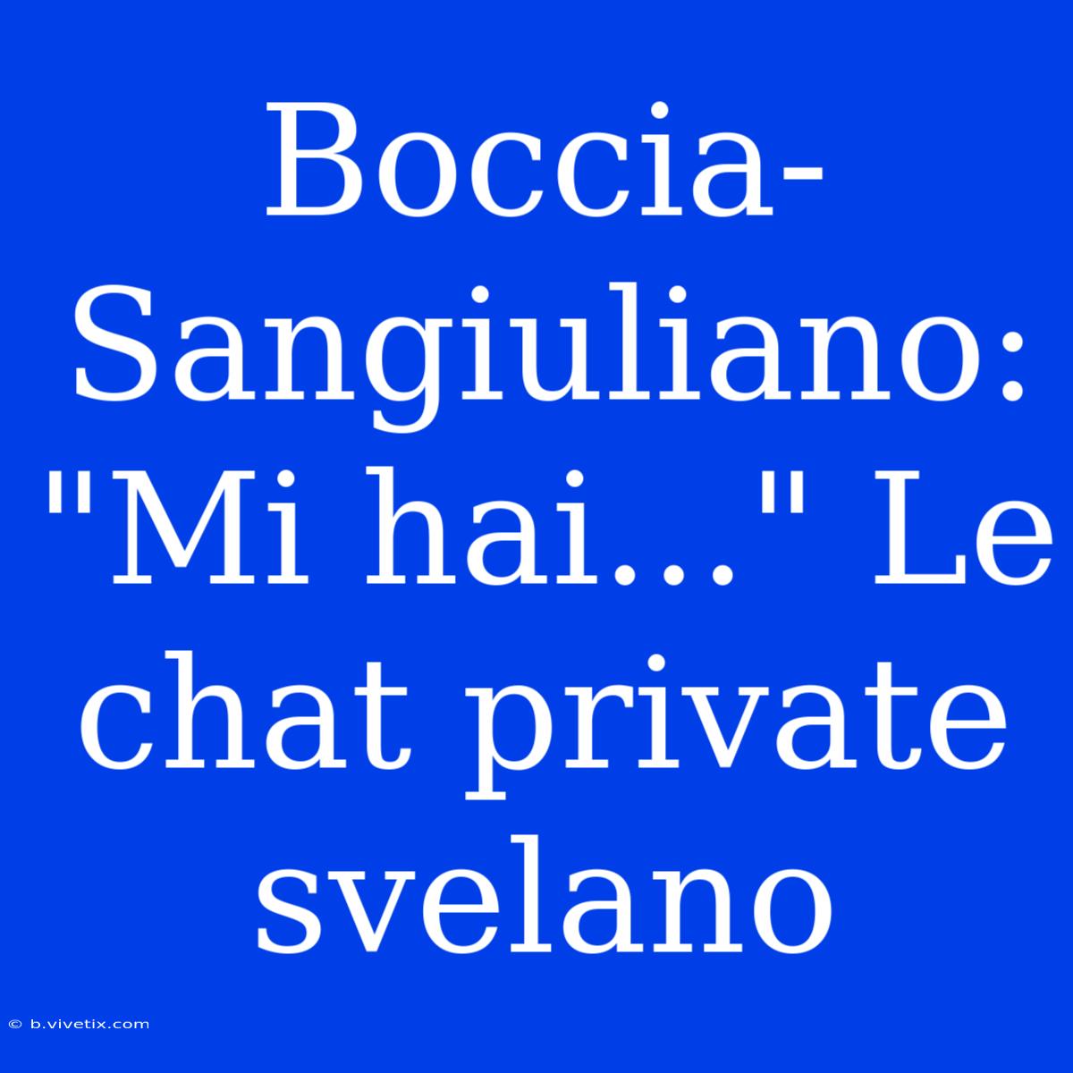 Boccia-Sangiuliano: 