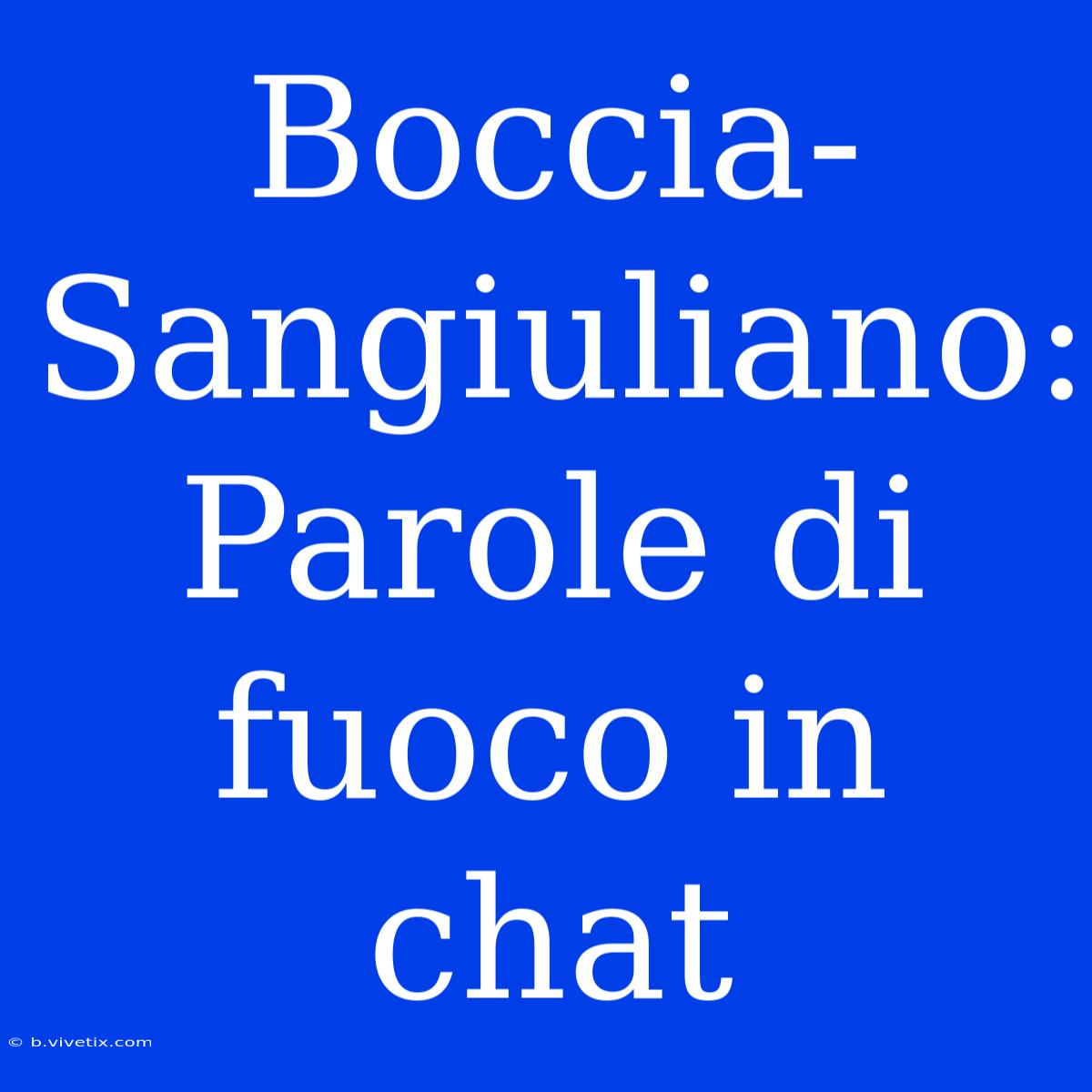 Boccia-Sangiuliano: Parole Di Fuoco In Chat 