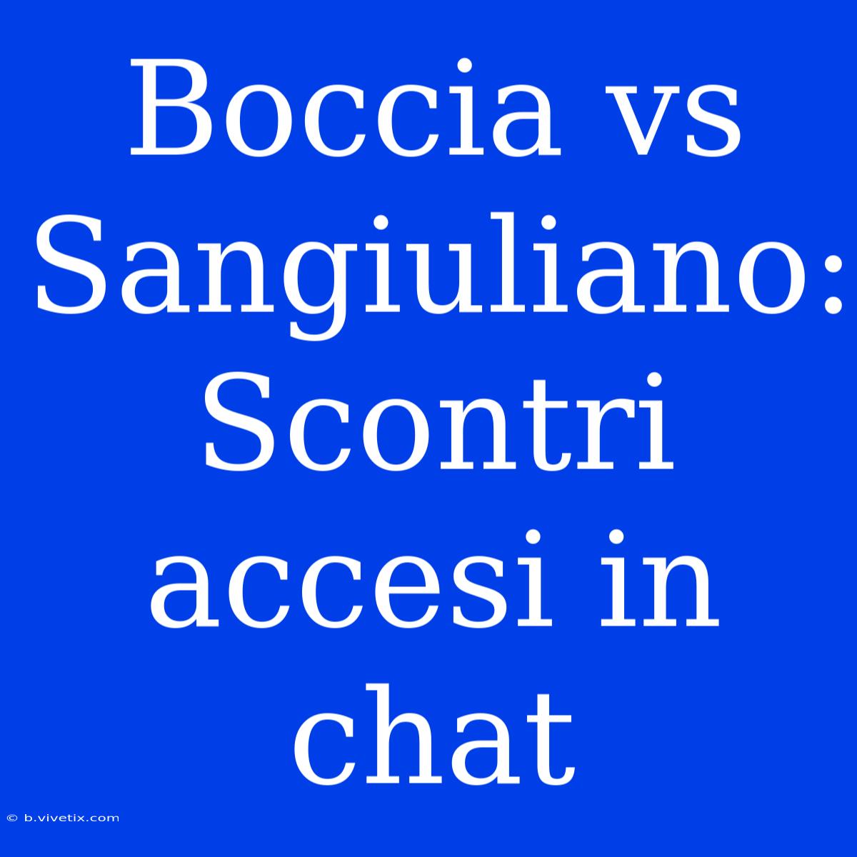 Boccia Vs Sangiuliano: Scontri Accesi In Chat