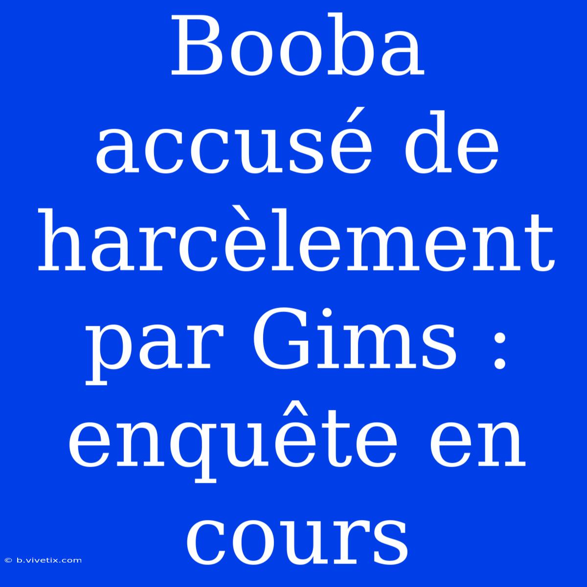 Booba Accusé De Harcèlement Par Gims : Enquête En Cours