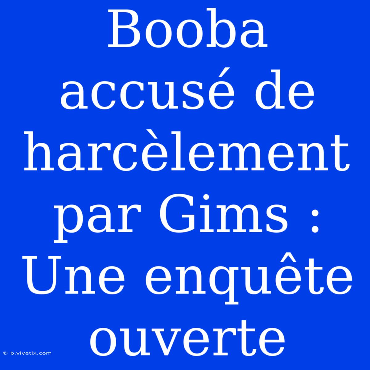 Booba Accusé De Harcèlement Par Gims : Une Enquête Ouverte