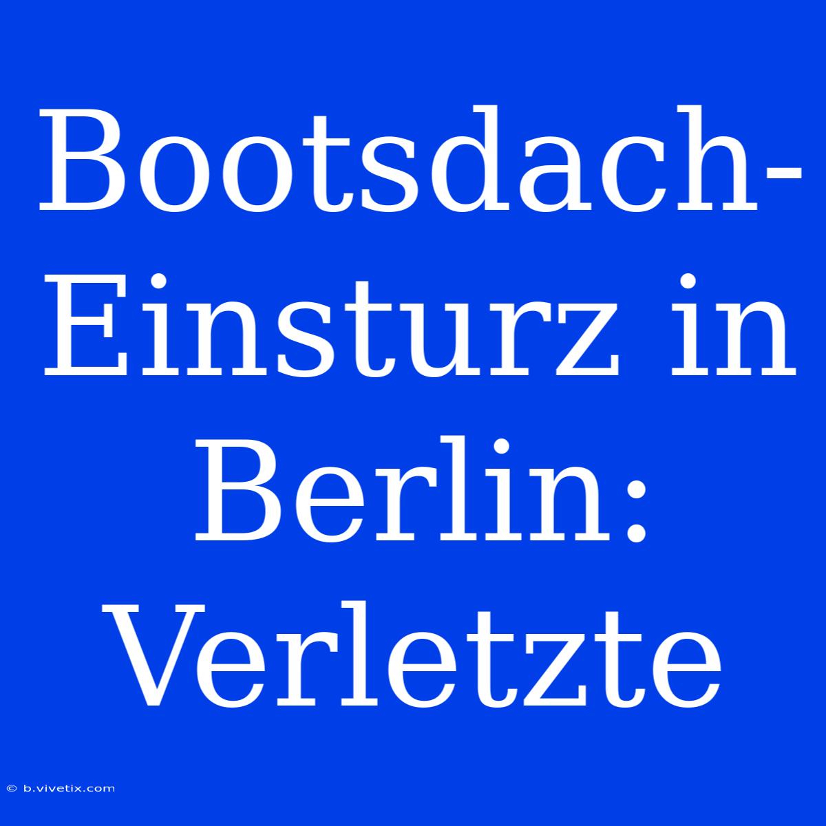 Bootsdach-Einsturz In Berlin: Verletzte 