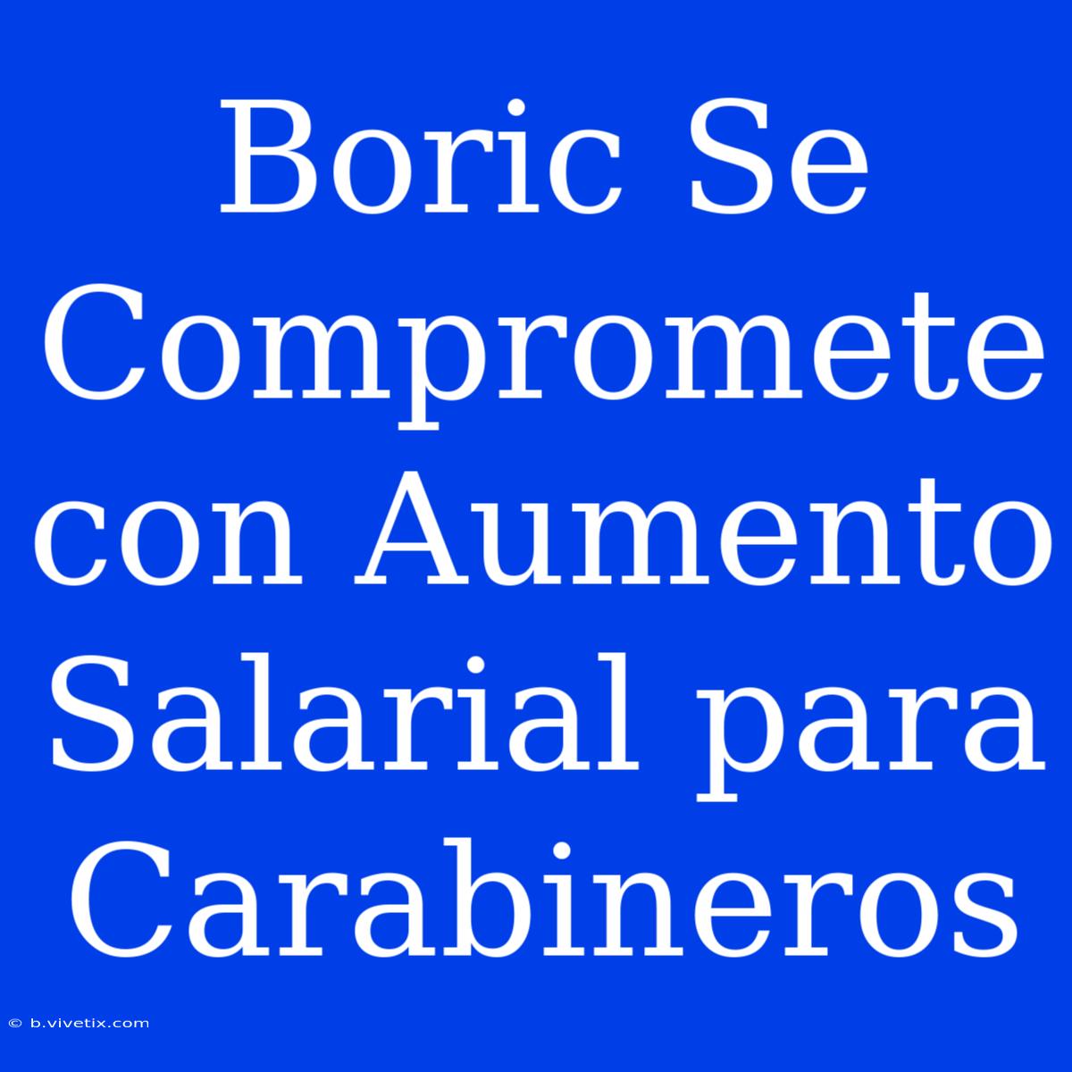 Boric Se Compromete Con Aumento Salarial Para Carabineros 