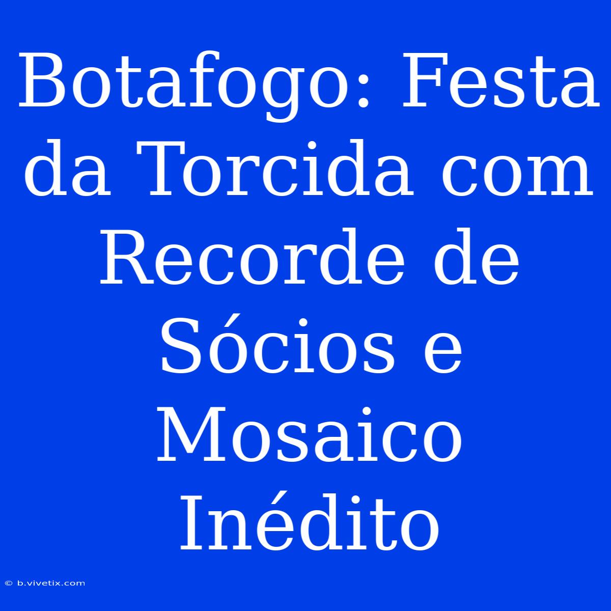 Botafogo: Festa Da Torcida Com Recorde De Sócios E Mosaico Inédito