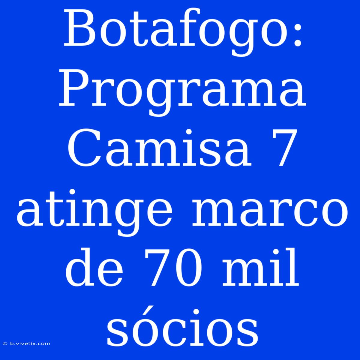 Botafogo: Programa Camisa 7 Atinge Marco De 70 Mil Sócios