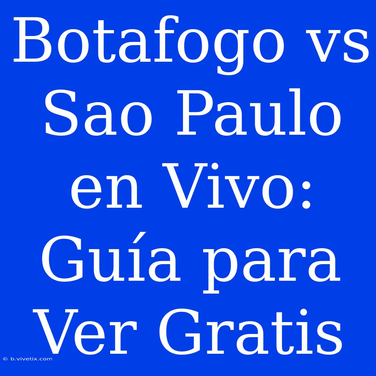 Botafogo Vs Sao Paulo En Vivo: Guía Para Ver Gratis