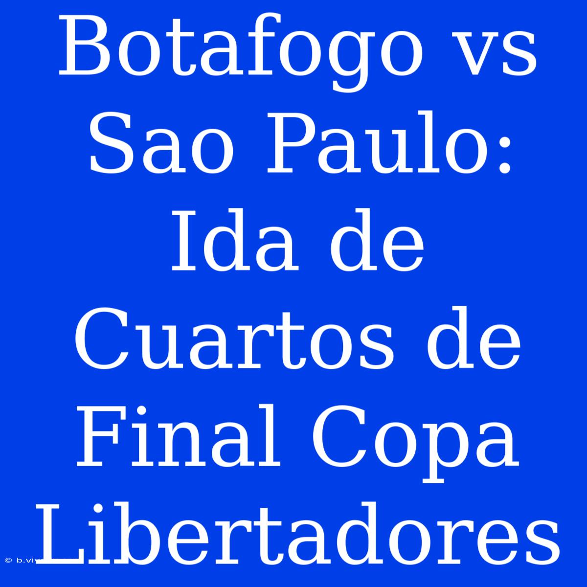 Botafogo Vs Sao Paulo: Ida De Cuartos De Final Copa Libertadores