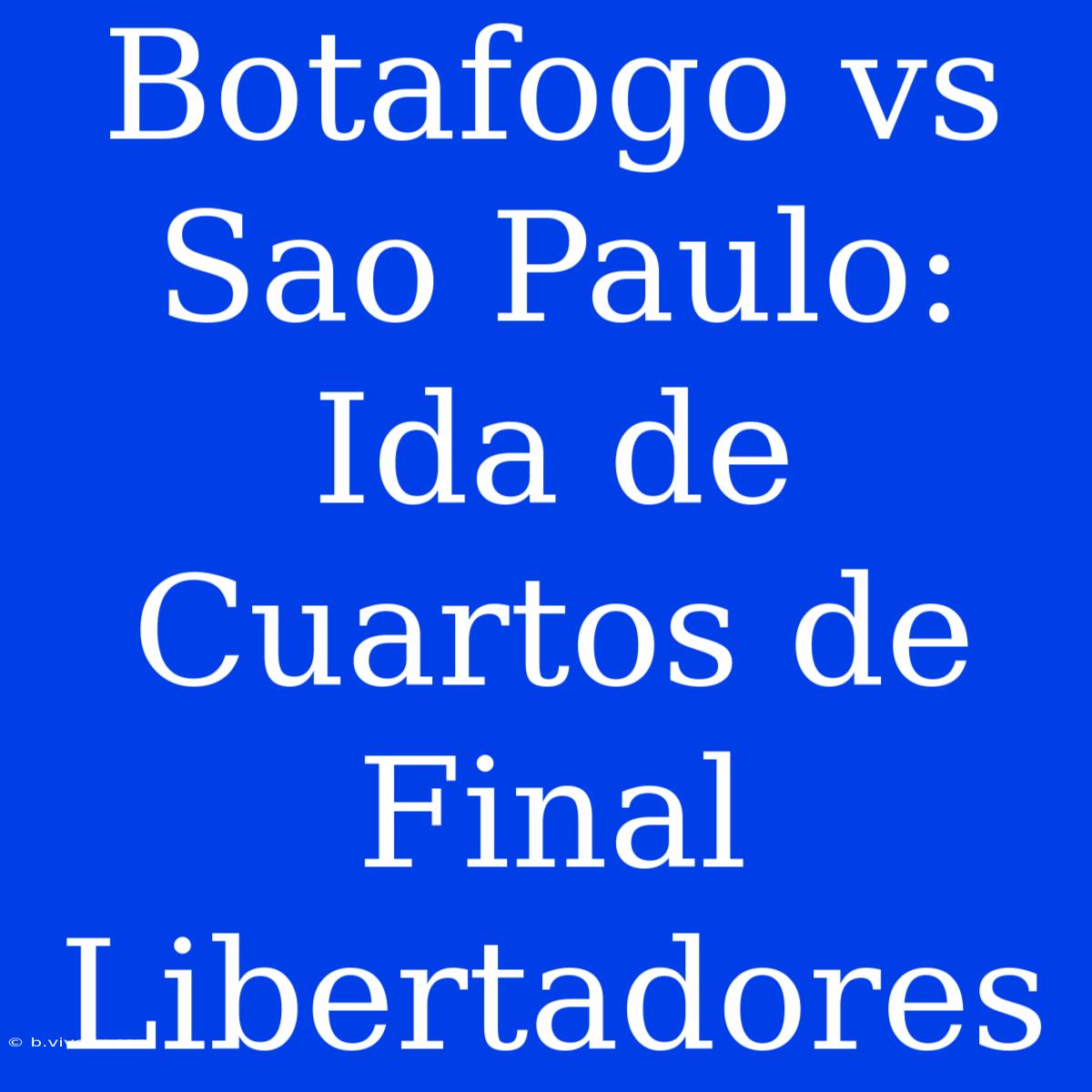 Botafogo Vs Sao Paulo: Ida De Cuartos De Final Libertadores