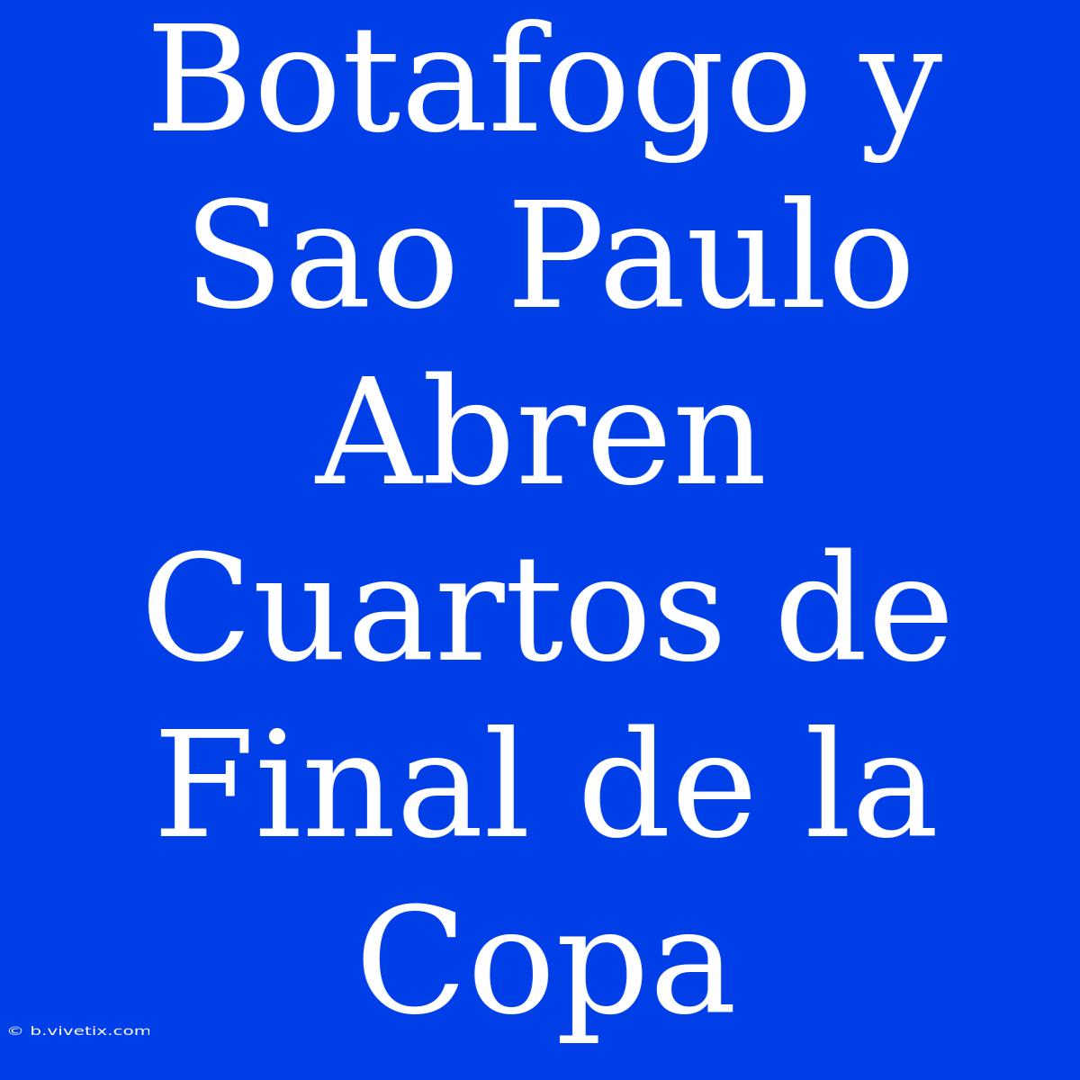 Botafogo Y Sao Paulo Abren Cuartos De Final De La Copa