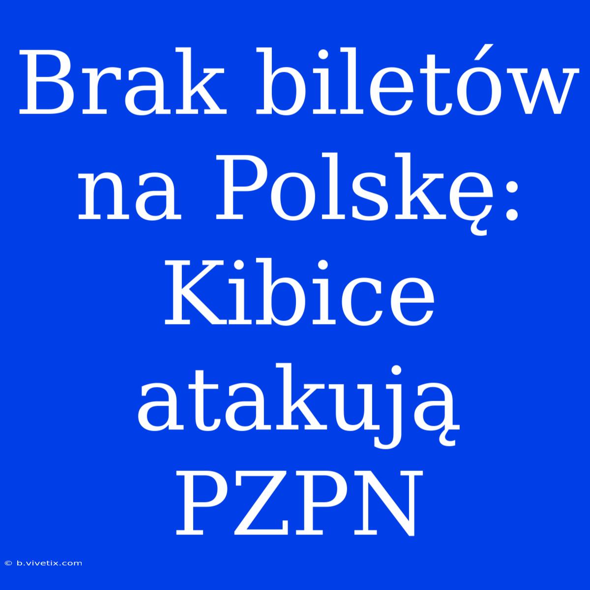 Brak Biletów Na Polskę: Kibice Atakują PZPN