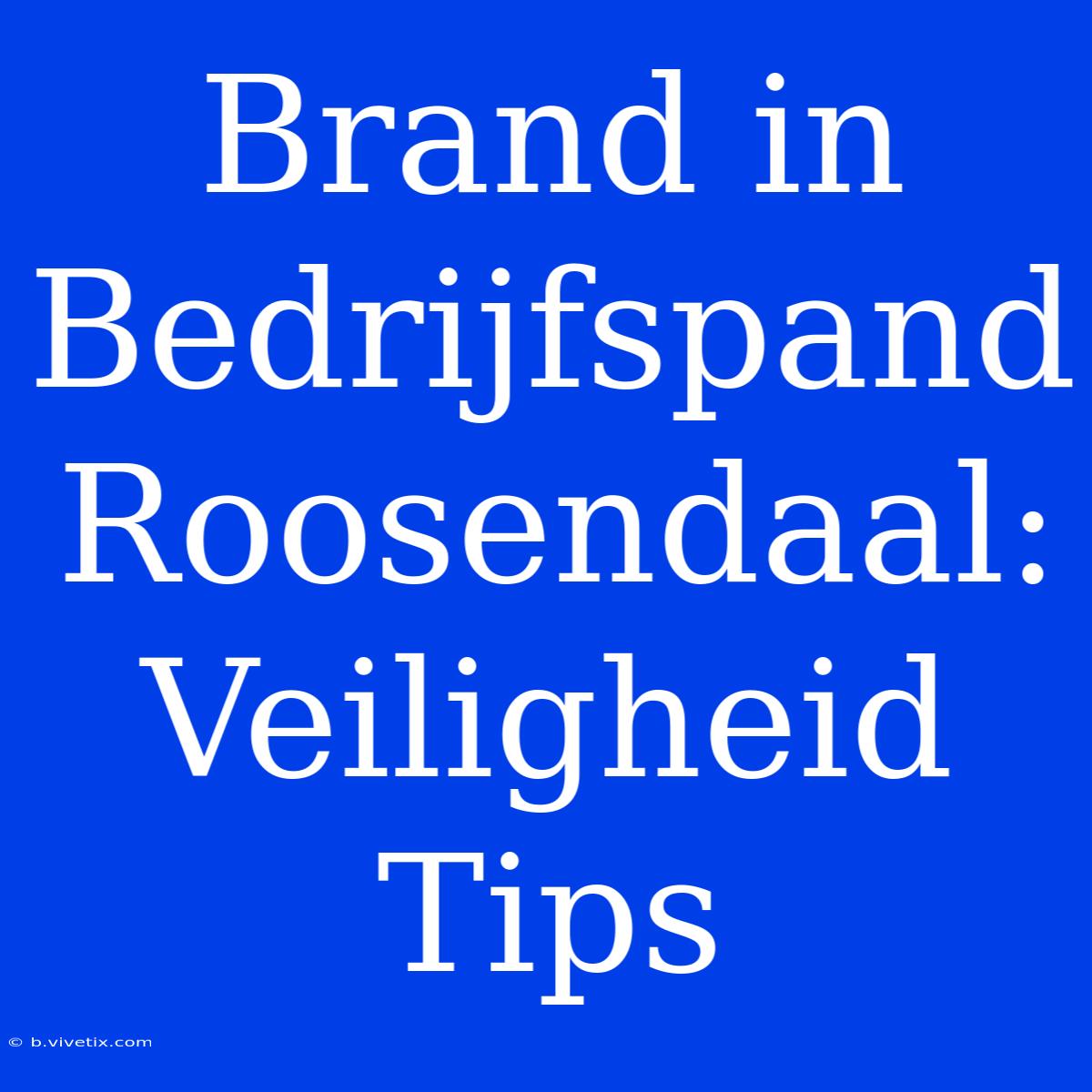 Brand In Bedrijfspand Roosendaal: Veiligheid Tips