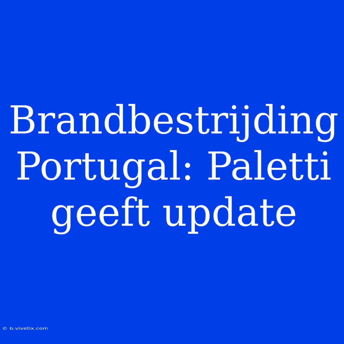 Brandbestrijding Portugal: Paletti Geeft Update