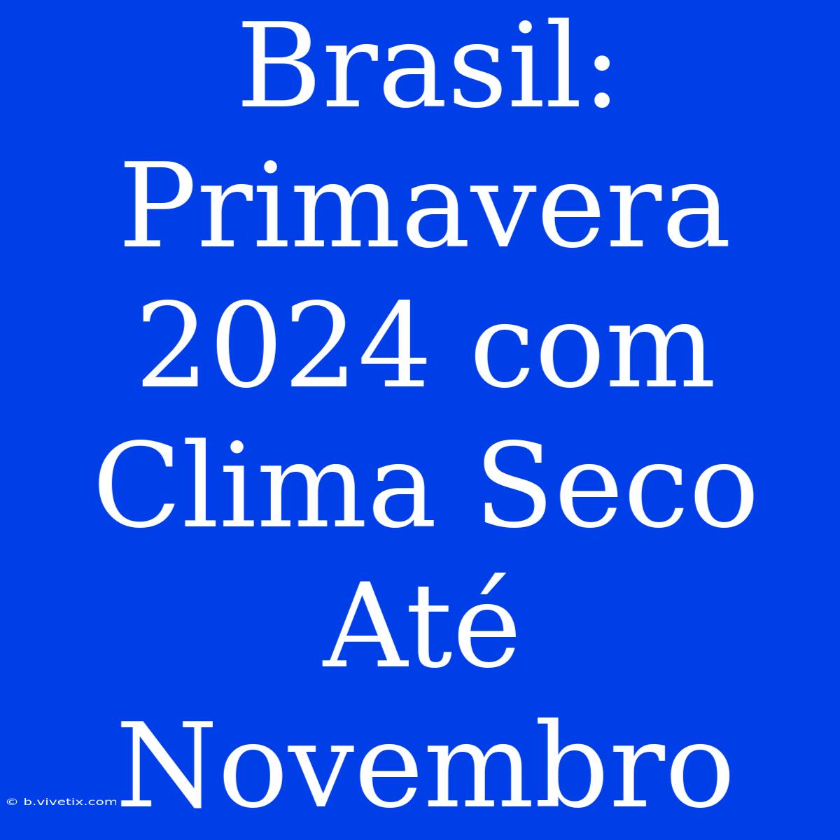 Brasil: Primavera 2024 Com Clima Seco Até Novembro 