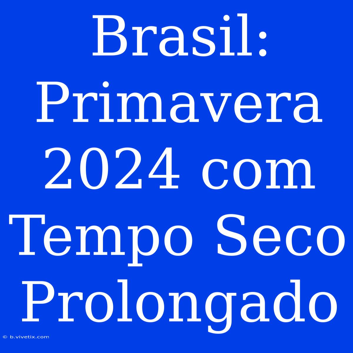 Brasil: Primavera 2024 Com Tempo Seco Prolongado