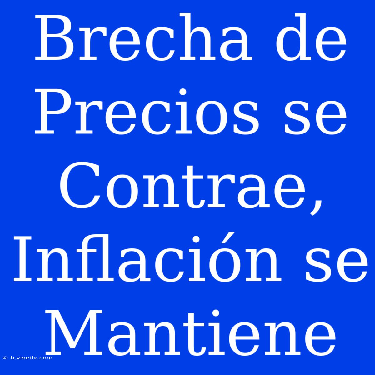 Brecha De Precios Se Contrae, Inflación Se Mantiene