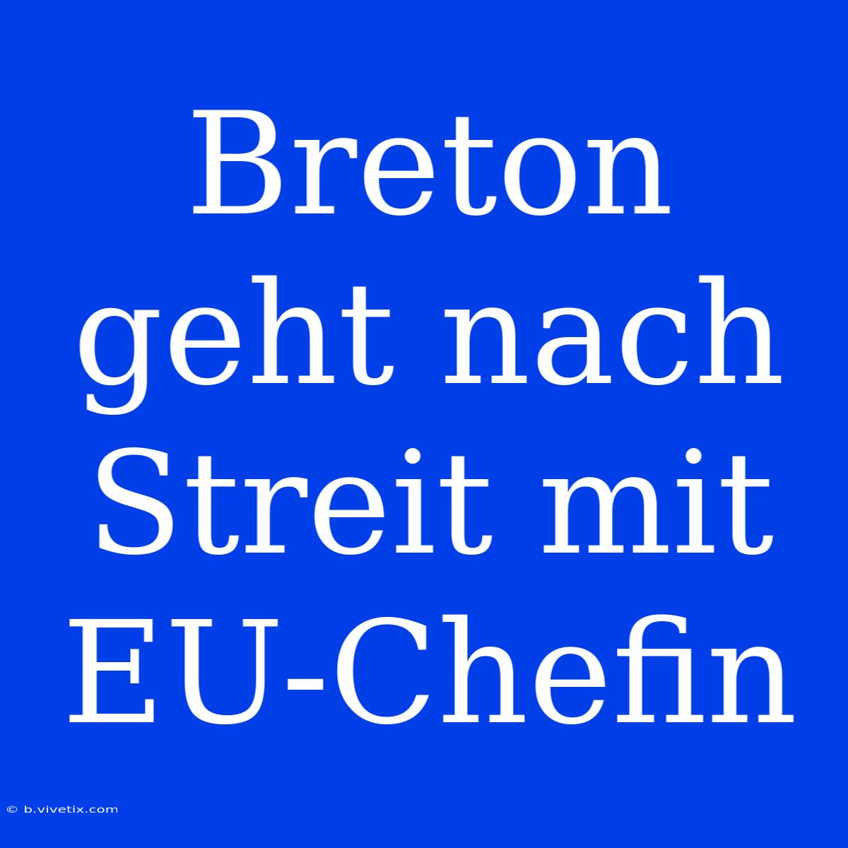 Breton Geht Nach Streit Mit EU-Chefin