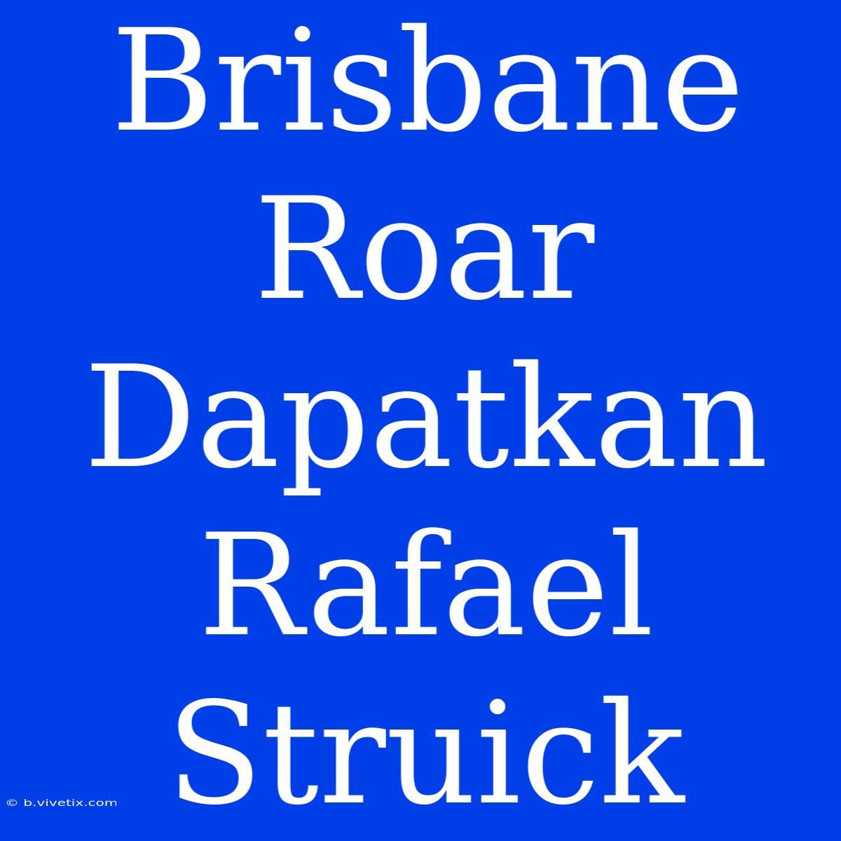 Brisbane Roar Dapatkan Rafael Struick