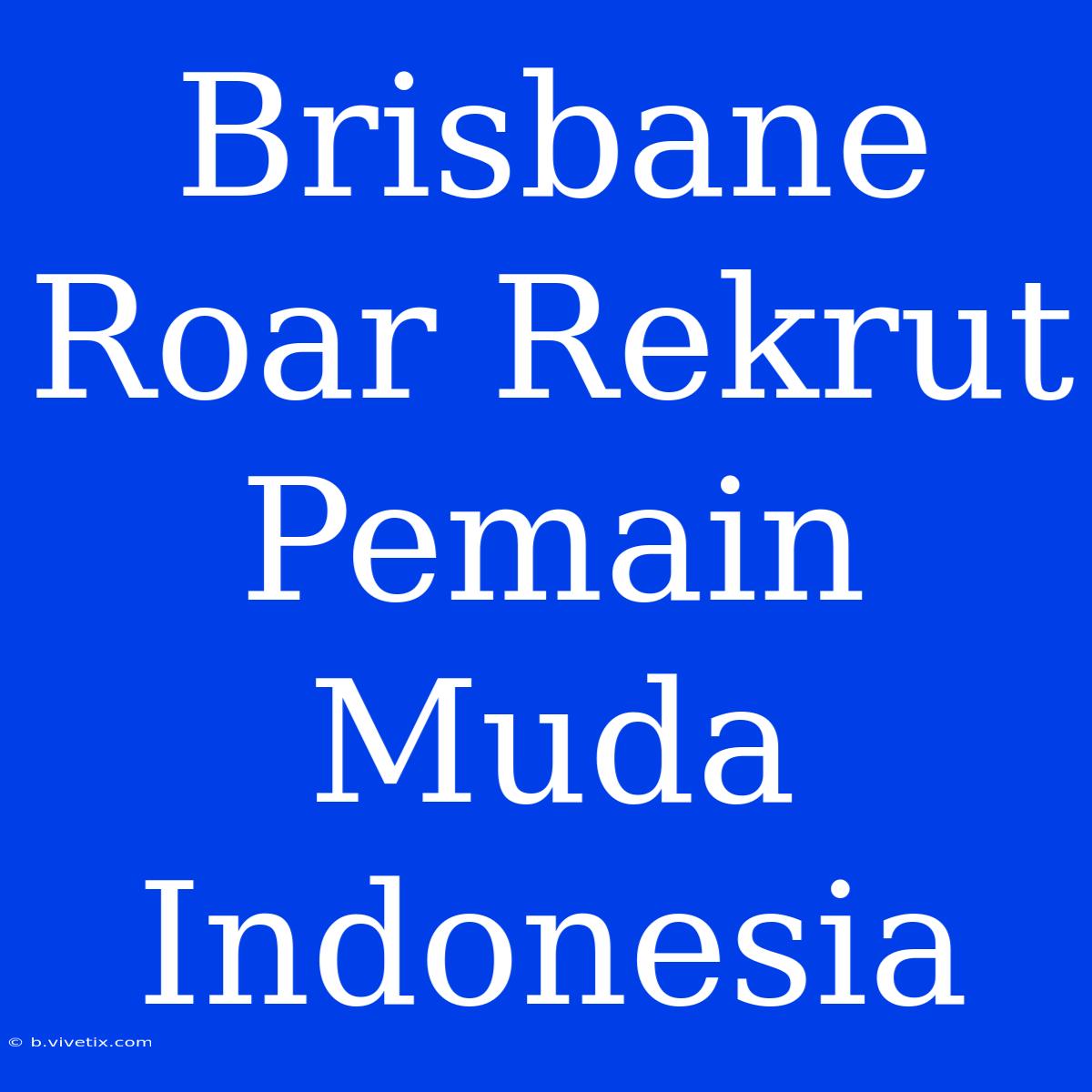 Brisbane Roar Rekrut Pemain Muda Indonesia