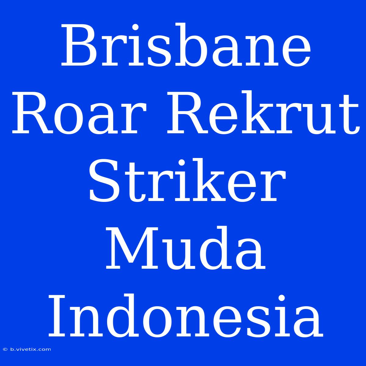 Brisbane Roar Rekrut Striker Muda Indonesia