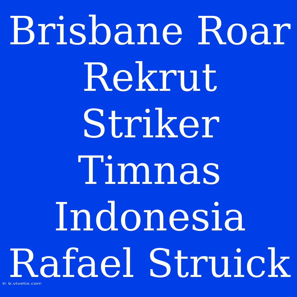 Brisbane Roar Rekrut Striker Timnas Indonesia Rafael Struick 