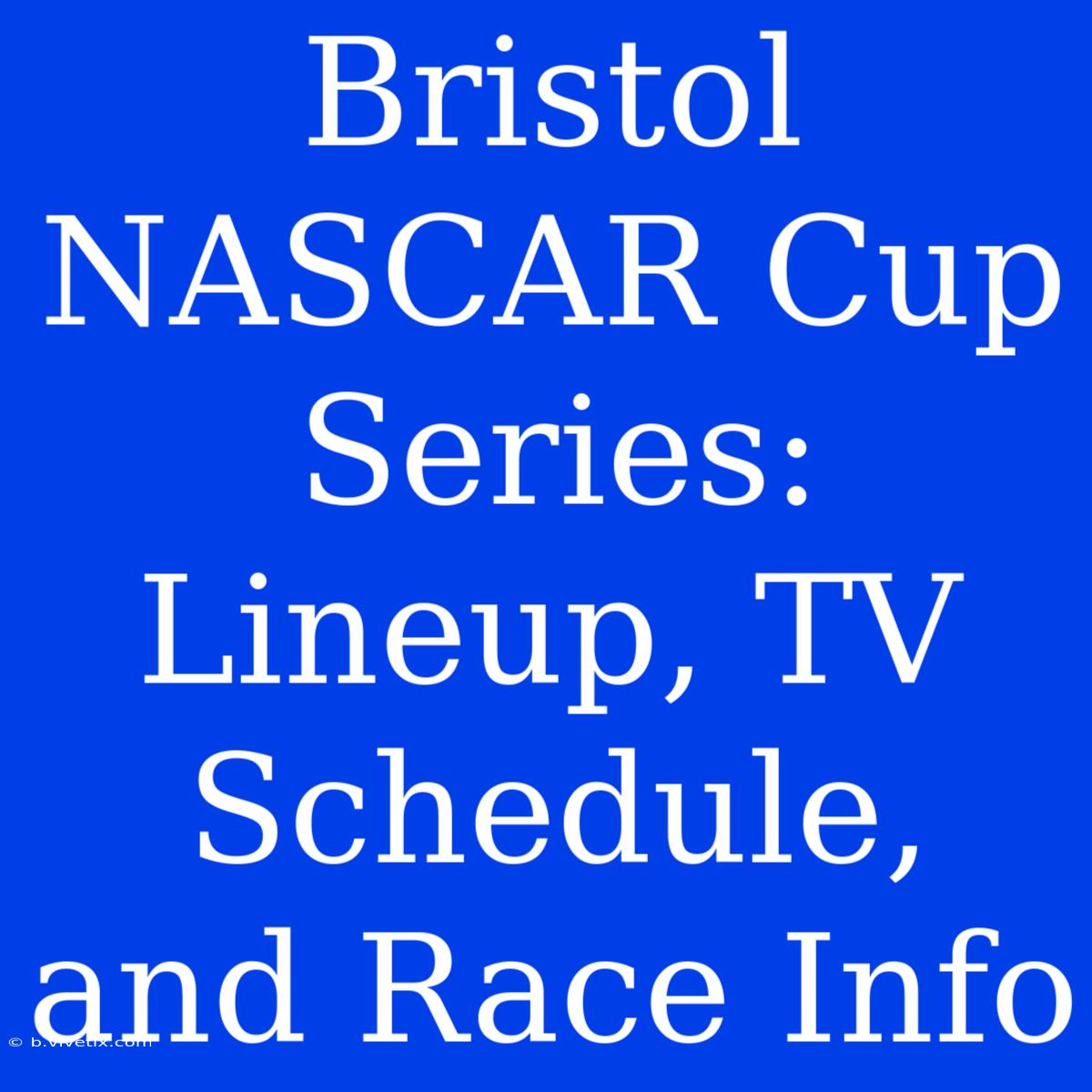 Bristol NASCAR Cup Series: Lineup, TV Schedule, And Race Info