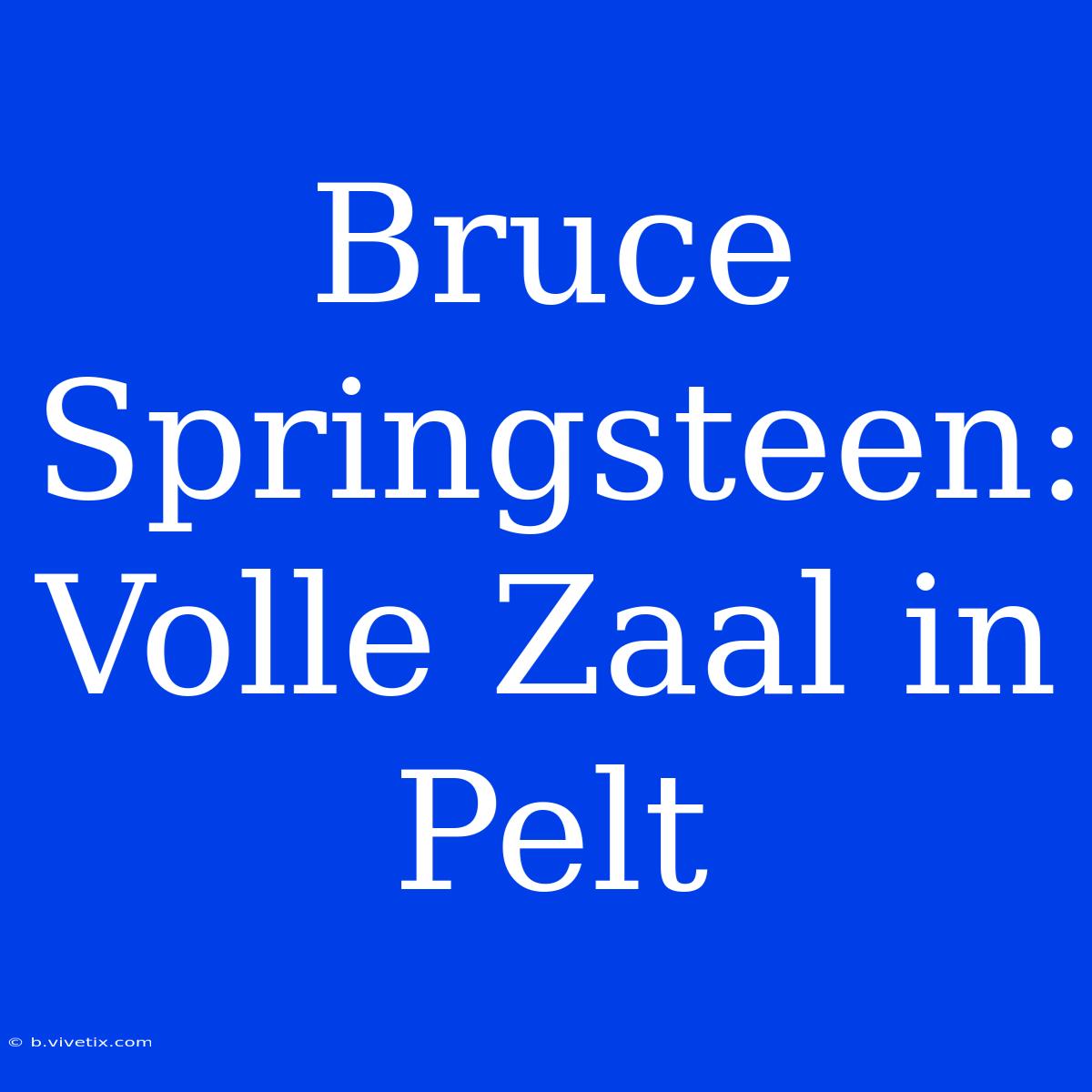 Bruce Springsteen: Volle Zaal In Pelt