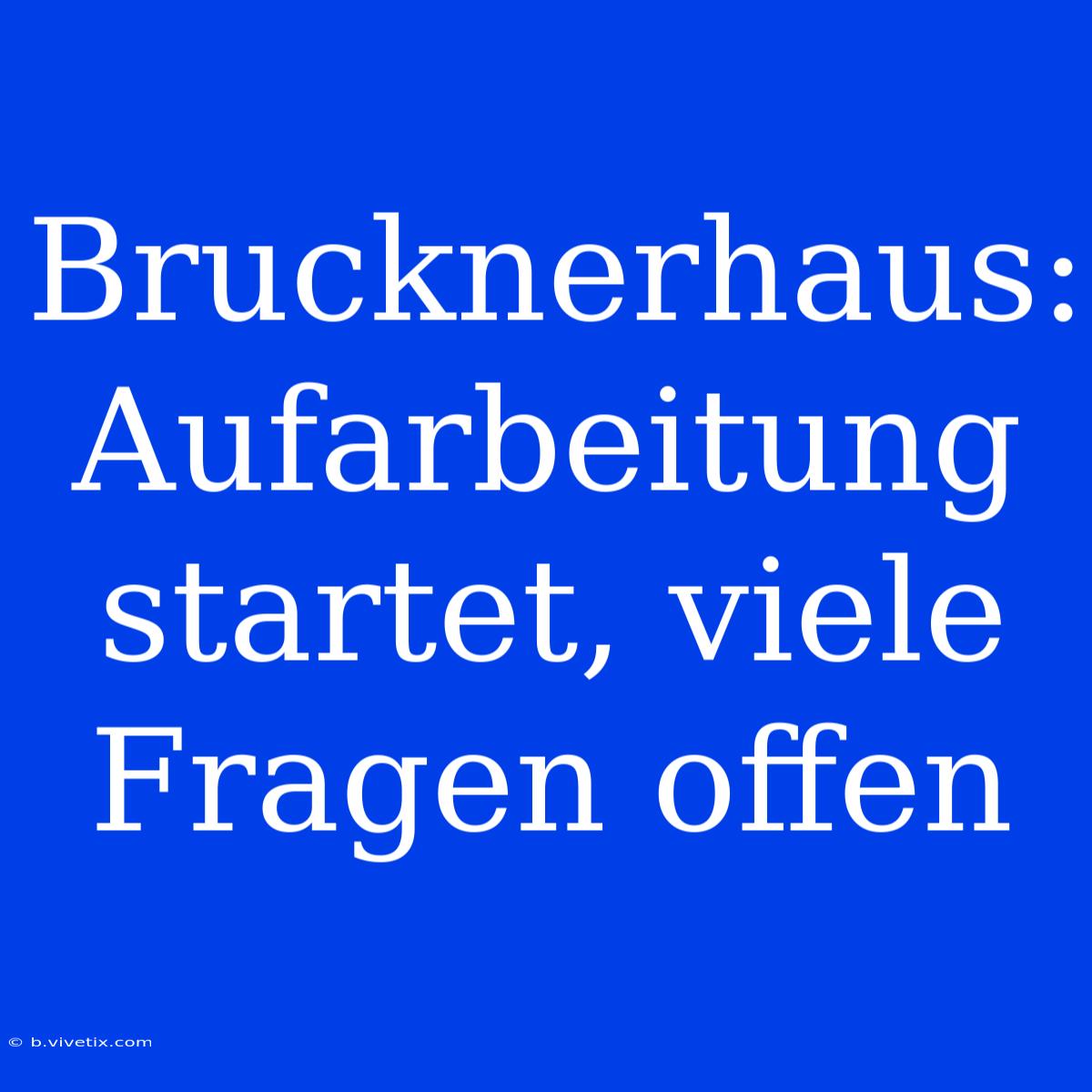 Brucknerhaus: Aufarbeitung Startet, Viele Fragen Offen