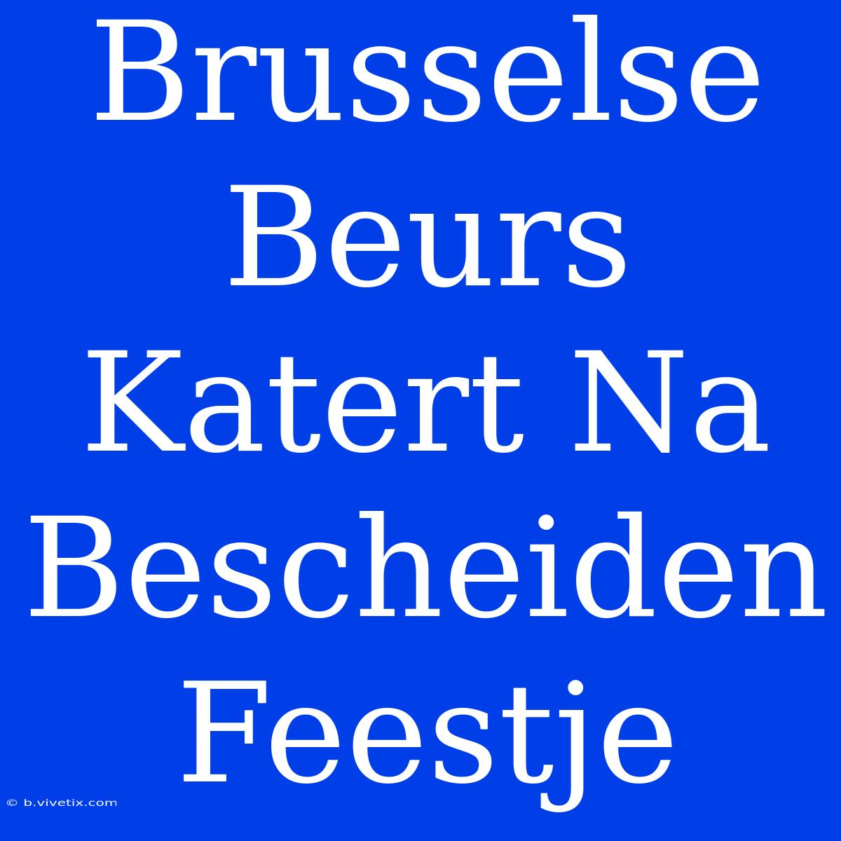 Brusselse Beurs Katert Na Bescheiden Feestje