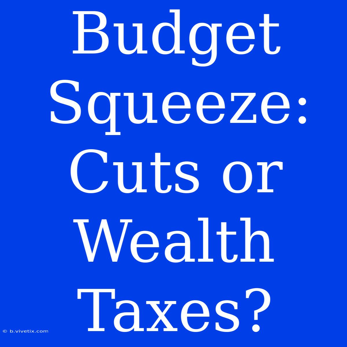 Budget Squeeze: Cuts Or Wealth Taxes?