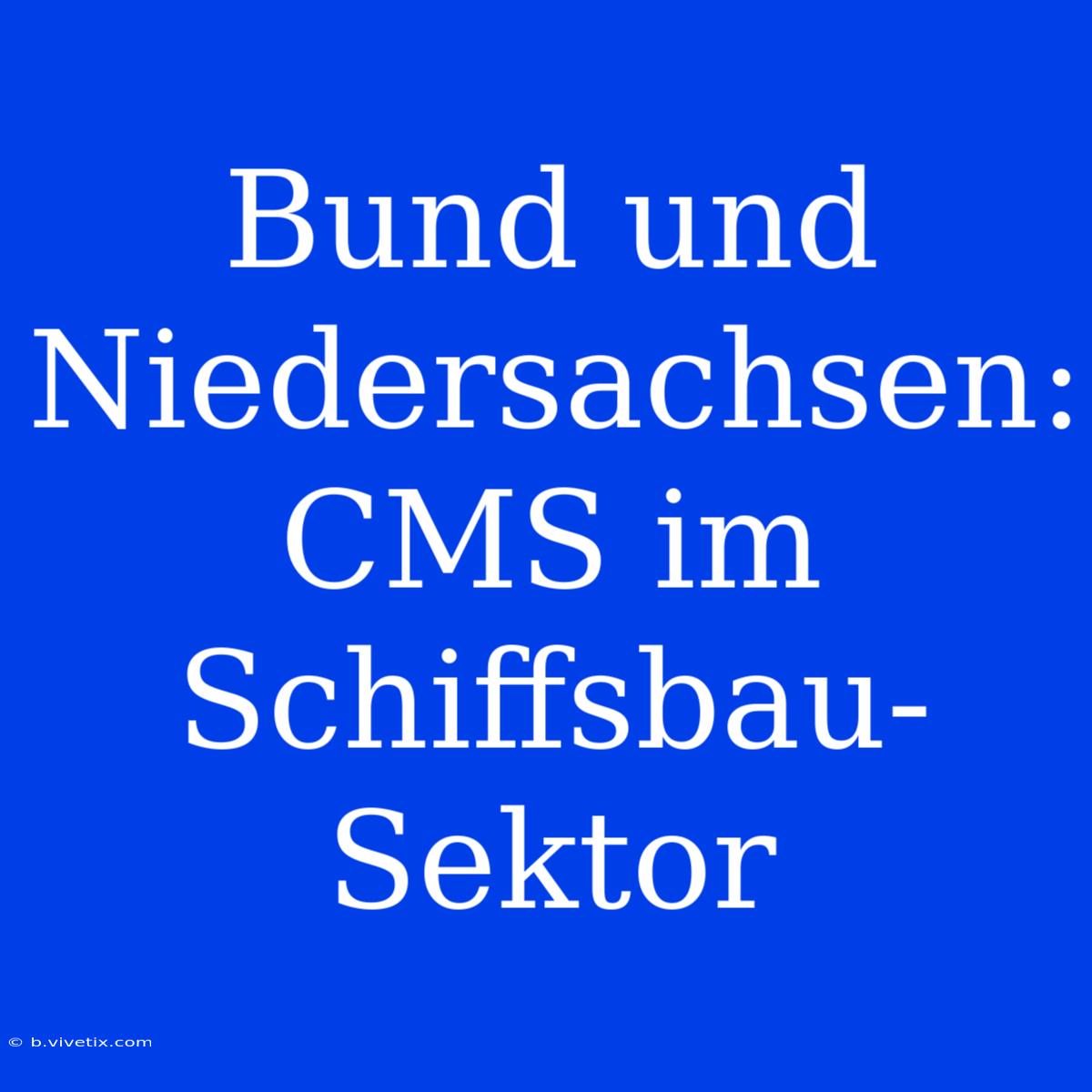 Bund Und Niedersachsen: CMS Im Schiffsbau-Sektor