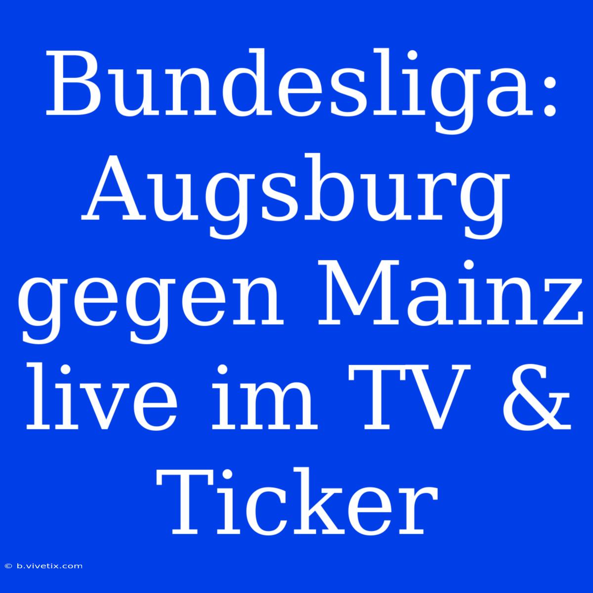 Bundesliga: Augsburg Gegen Mainz Live Im TV & Ticker