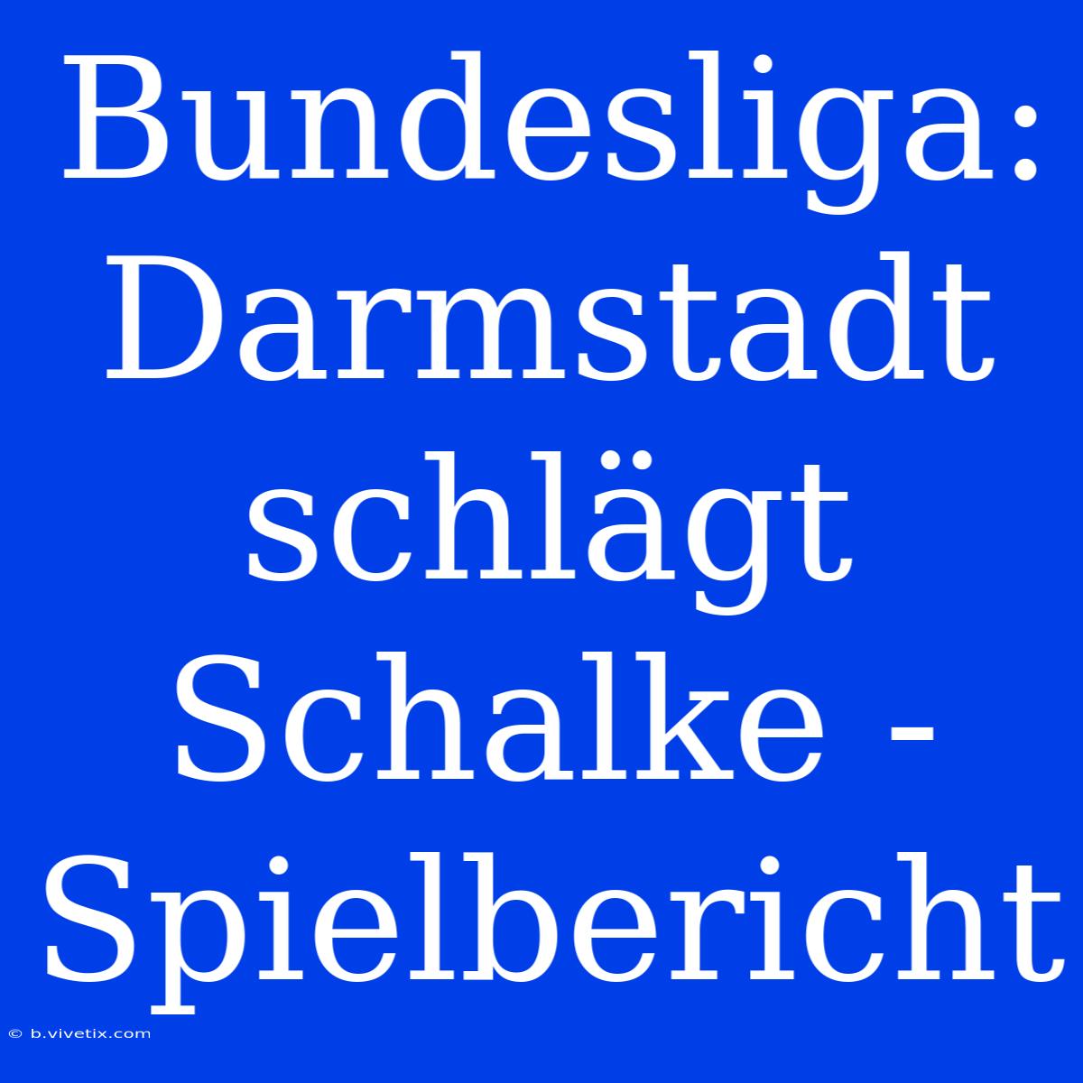 Bundesliga: Darmstadt Schlägt Schalke - Spielbericht