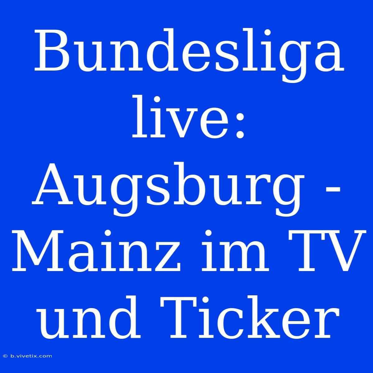 Bundesliga Live: Augsburg - Mainz Im TV Und Ticker