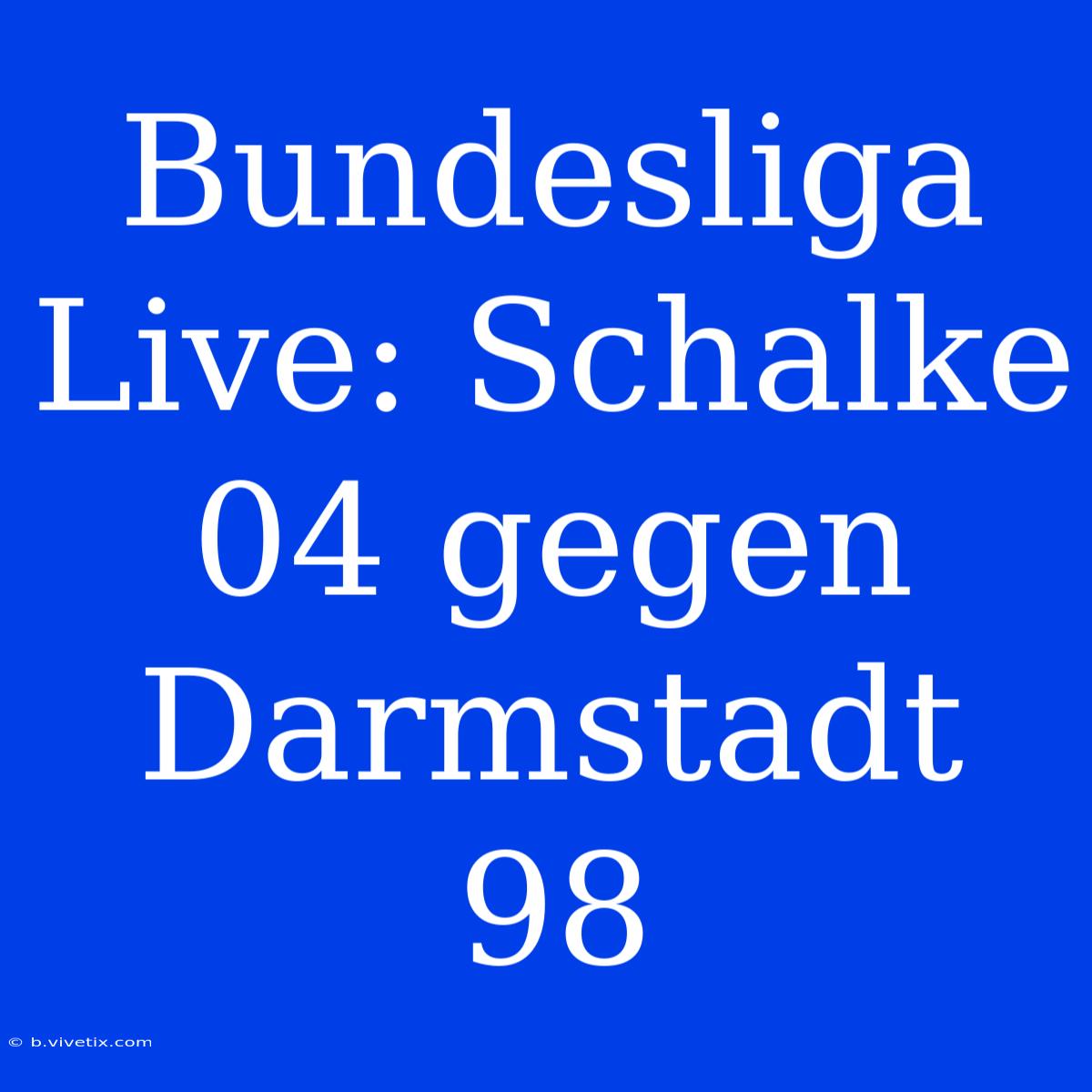 Bundesliga Live: Schalke 04 Gegen Darmstadt 98