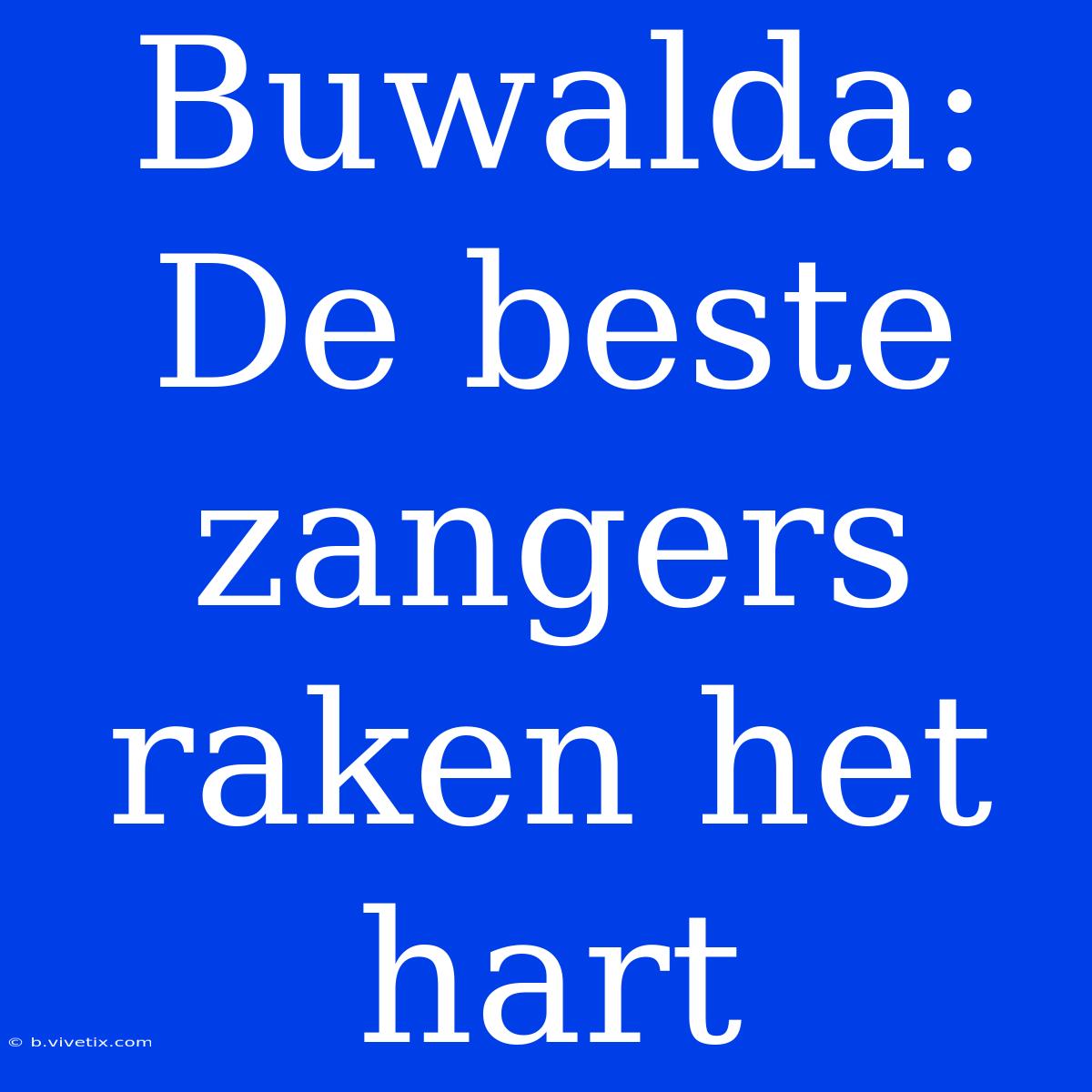 Buwalda: De Beste Zangers Raken Het Hart