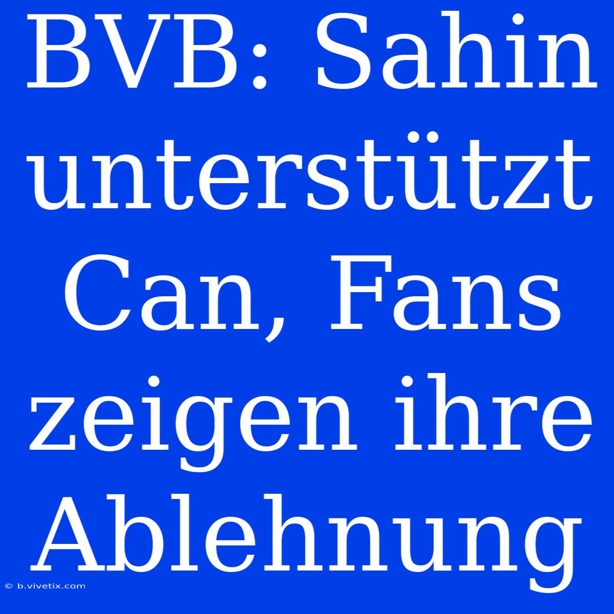 BVB: Sahin Unterstützt Can, Fans Zeigen Ihre Ablehnung 