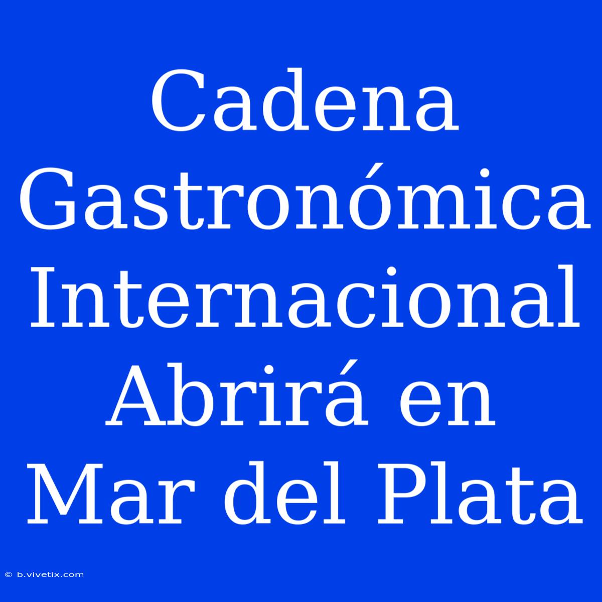 Cadena Gastronómica Internacional Abrirá En Mar Del Plata 