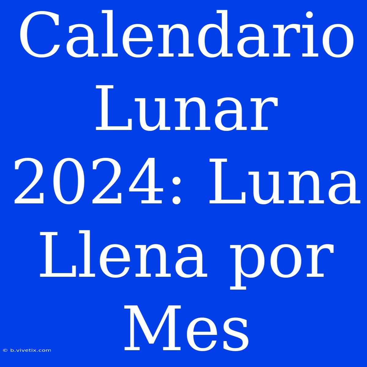 Calendario Lunar 2024: Luna Llena Por Mes